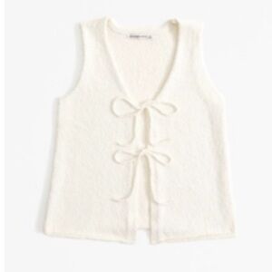 Abercrombie tie front textured vest
